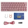 Teclado mecánico inalámbrico rosado KAI 60% RGB con accesorios incluidos