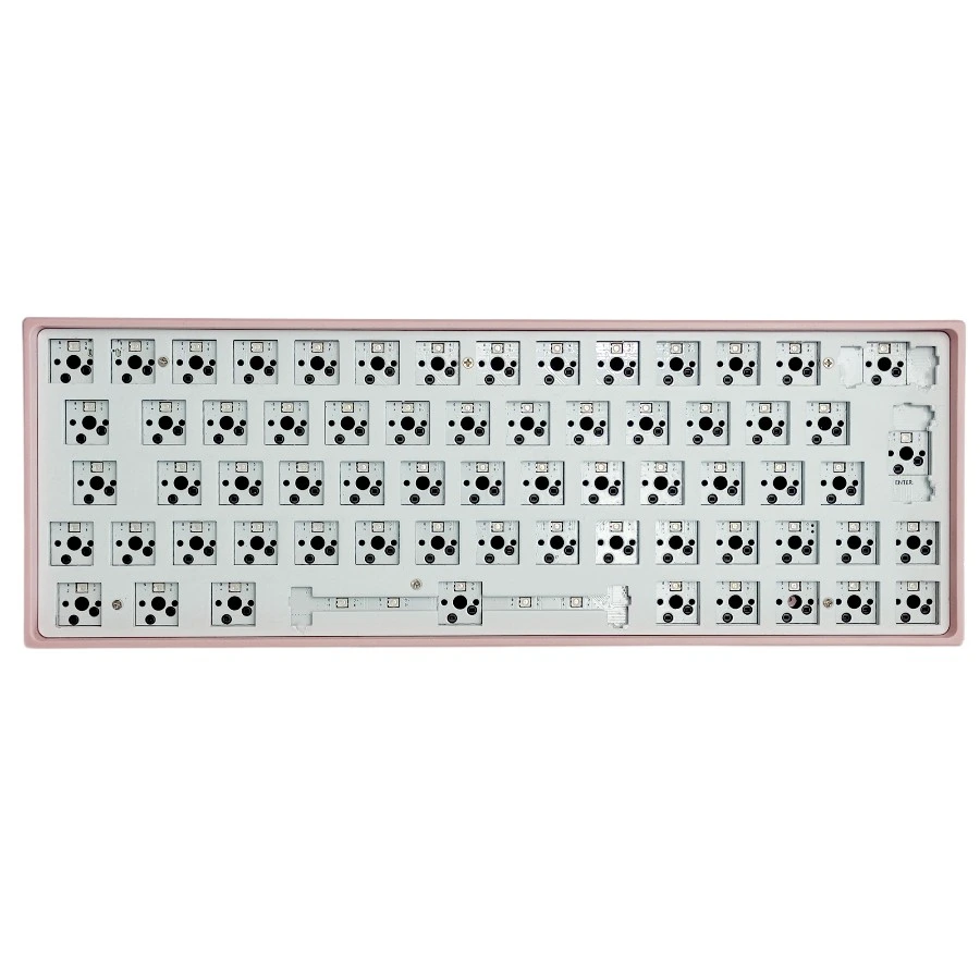 PCB de teclado mecánico inalámbrico rosado KAI con chasis compacto