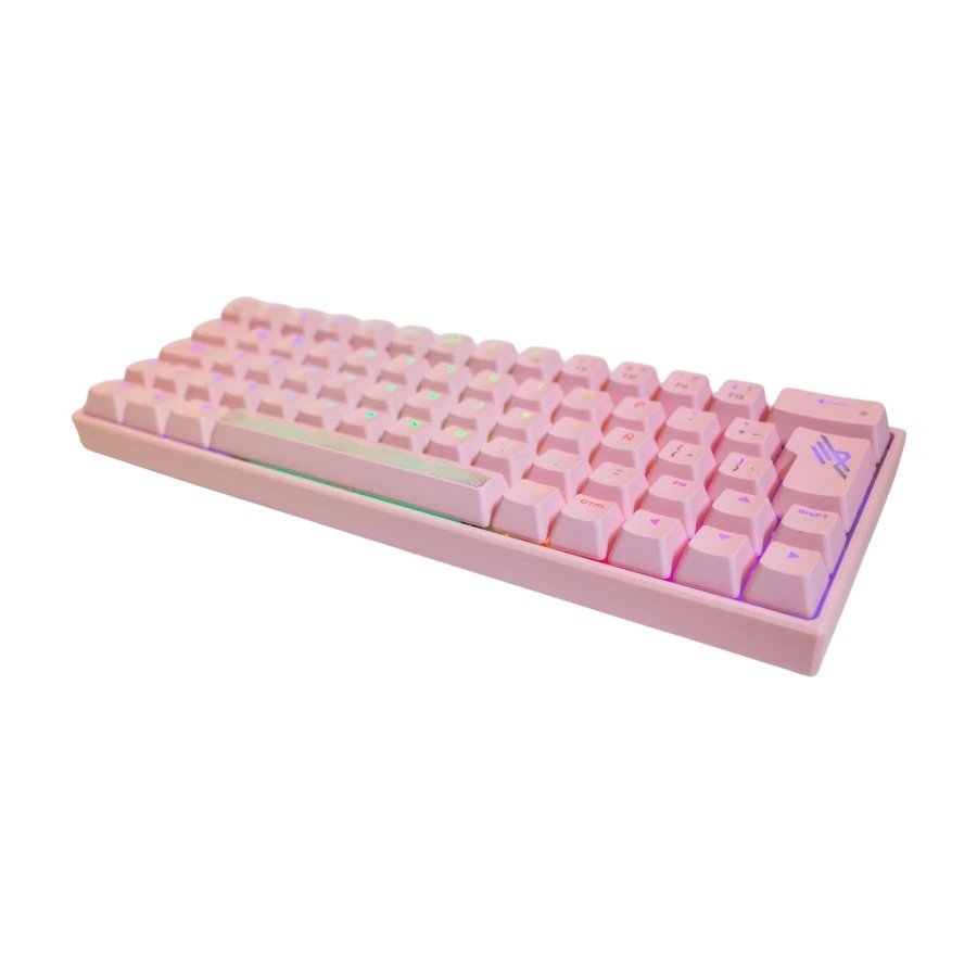 Teclado mecánico inalámbrico rosado KAI 60% con luces RGB