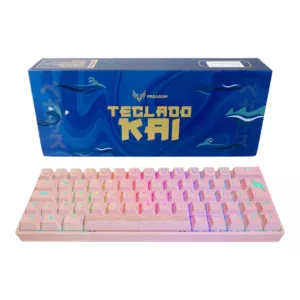Teclado mecánico inalámbrico rosado KAI con caja Pegasum