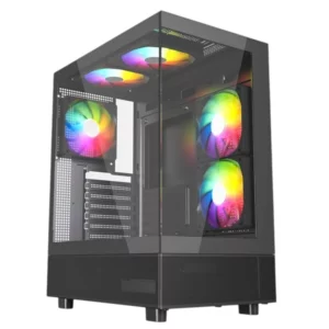 PC Gamer gabinete con vidrio templado y 4 ventiladores RGB