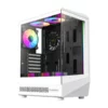 Vista superior PC Gamer blanca Gamemax con ventiladores RGB frontales y superiores