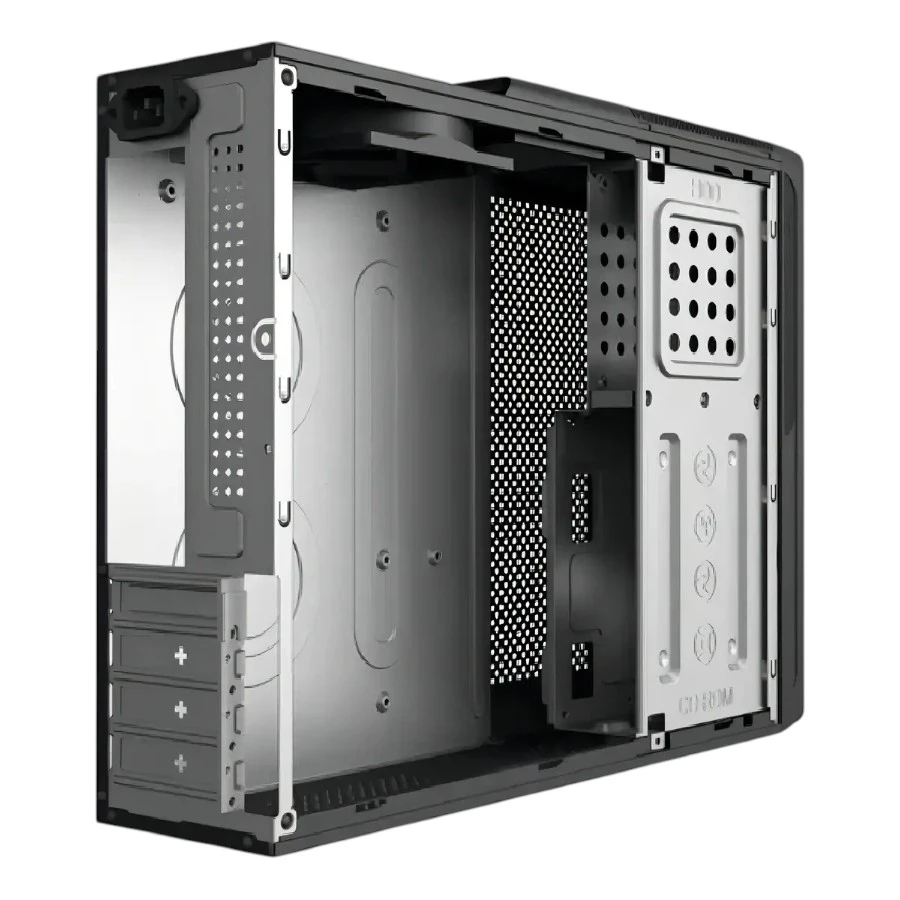 Interior PC de Oficina Ryzen 5 3400G vista lateral con bahías y estructura interna