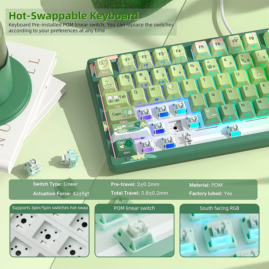 teclado-mecanico-womier-sk80-pro-switches-hot-swappable teclado mecanico womier sk80 pro con switches lineales pom y pcb hot swappable