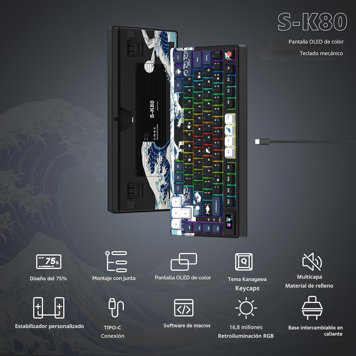 teclado-mecanico-womier-sk80-pro-caracteristicas-tecnicas teclado mecanico womier sk80 pro especificaciones de diseño y montaje gasket