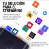 Infografía publicitaria de Elgato HD60 X con el texto "TU SOLUCIÓN PARA EL STREAMING" rodeado de logotipos flotantes de aplicaciones y consolas como Xbox, PlayStation, Twitch, YouTube, Windows y OBS Studio.
