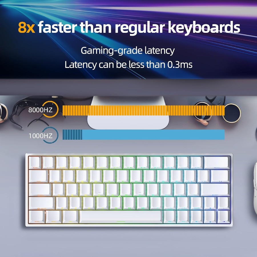 teclado-mecanico-irok-nd63pro-8000hz-polling-rate teclado mecanico irok nd63pro comparativa de tasa de sondeo de 8000hz y baja latencia
