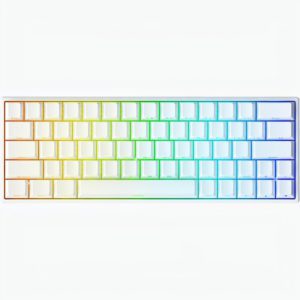 teclado mecanico irok nd63pro blanco con iluminacion rgb arcoiris y diseño compacto